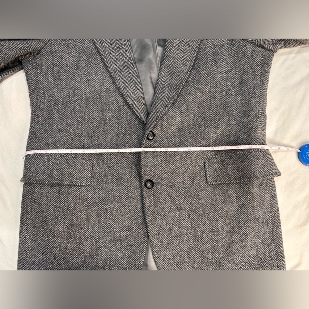 44L Adams Row USA Mens Vintage 2 Button Pure Wool Tweed Blazer Sport Coat Jacket - Picture 13 of 14